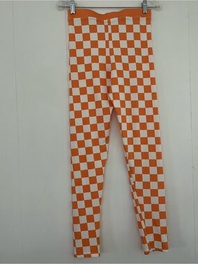 Tennessee VOLS Orange & White Checkerboard Pull-On Legging Pants Size Small